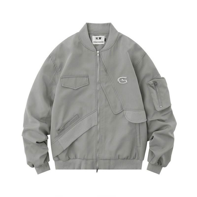 Men Jacket Coat Splicing Coat Men's Loose Zip Jacket
