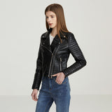 Women Leather Jacket Women's Zipper Leather Jacket Women's PU Leather Jacket Women's Short Coat