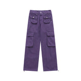 Men Jeans Straight Wide Leg Cargo Pants Jeans