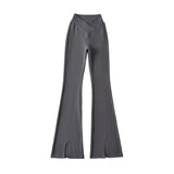 Women Sweatpants Spring Bell-Bottom Pants Solid Color Trousers