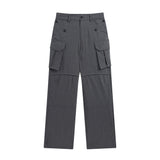 Men Sweatpants Multi-Pocket Cargo Pants Men Loose Straight Trousers