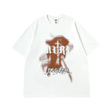 Men T Shirt Vintage Cross Wash Short Sleeve T-shirt
