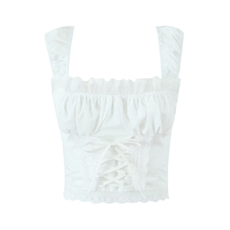 Women Dresses Spring/Summer Lace Vest Lace Suit (Xds0414)