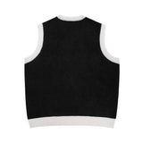 Men Vest Letter V-neck Knitted Sweater Vest