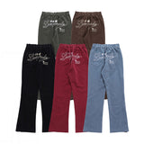 Women Sweatpants Casual Straight-Leg Casual Pants Letter Embroidery Side Zipper Men's and Women's Trousers