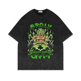 Washed vintage short-sleeved T-shirt oversize