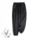 Women Sweatpants Casual Pants Elastic High Waist Loose Tappered Wide Leg Pants