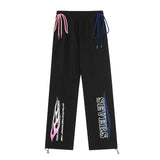 Men Sweatpants Letter Printing Straight-Leg Pants Men's Casual Wide-Leg Sports Fashionable Trousers