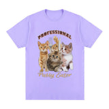 Professional Pussy Eater Funny Cat Meme T Shirt Men Fashion