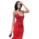 Women Dresses Summer Long Dress Suspenders Dress
