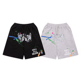Gallery Dept Shorts Hand Painted Splash Ink Graffiti Alphabet Casual Shorts