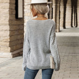 Women Knitted Sweater Fall Split Sweater