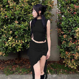 Women Dresses Summer Midriff-Baring Top Suit (Csm202404)