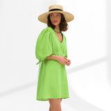 Women Dress Dress Women's Autumn Simplicity Loose Puff Sleeves A- line Skirt