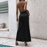 Women Dress Summer Slip Dress Sexy Backless Knitted Dress