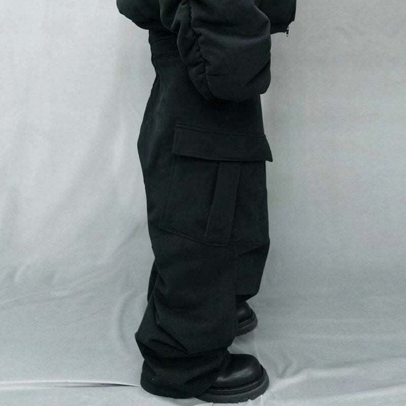 MIJKO Men Vintage Pants Large Pocket Casual Pants