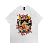 Men T Shirt Summer Retro Worn Looking Washed-out Short Sleeve T-shirt