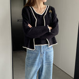 Women Knitted Two-Piece Set Autumn Knitted Two-Piece Short Top Suit X3012