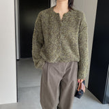 Women Cardigan Sweater Autumn Sweater Cardigan Long Sleeve Loose Button 3ty920