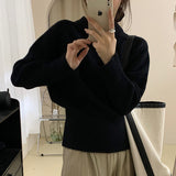 Women Knitted Pullover Vintage Autumn and Winter Loose Knitwear