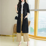 Women Knitwear Autumn and Winter Double-Breasted Knitted Cardigan Loose Overcoat
