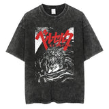 Men Streetwear Vintage Black Tshirt Harajuku Japanese Anime