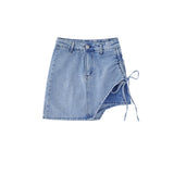Women Skirt Denim Skirt Girls High Waist A- line Skirt