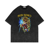 Washed and old retro short-sleeved T-shirt oversize high street half-sleeves