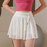 Women Yoga Sports Shorts Mesh Sports Shorts Anti-Tennis Skirt