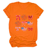Summer T-shirt print picture bow fashion short sleeve