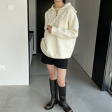 Women Winter Knitted Sweater Crew Neck Thick Sweater Winter Loose-Fitting Long Sleeve Sweater R8826