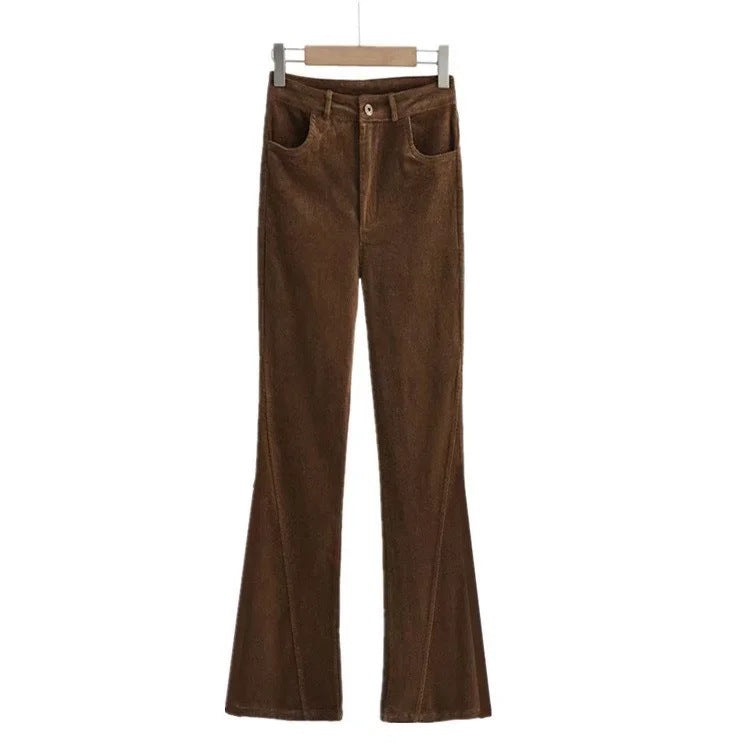 Women Sweatpants Autumn and Winter Corduroy Bell-Bottom Pants Casual Pants Trousers