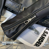 Women Leather Jacket Autumn Zipper Black PU Leather Long Sleeve Jacket Motorcycle Jacket