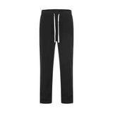 Men Sweatpants Zipper Slit Casual Pants Men's Elastic Waist Loose and Simple Straight-Leg Trousers