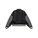 Unisex Jacket Loose Stitching Pu Baseball Jacket Short Motorcycle Jacket