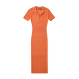 Women Dresses Summer Lapels Hollow Knitted Dress (Xds0414)