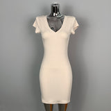 Women Dresses V-neck U-Neck Short Sleeve Dress Hip Skirt Short Skirt