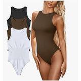 Women Jumpsuit Summer Tight Jumpsuit Sleeveless Striped Swimsuit One-Piece Briefs