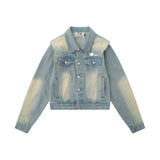 Women Jacket Washed and Worn Denim Short Coat Vintage Jacket