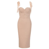 Women's Evening Dress Bow Suspender Skirt Lace Slim Fit Dress