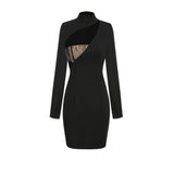 Women Dresses Sexy Hollow Long-Sleeved Dress Gown (Zns0409)