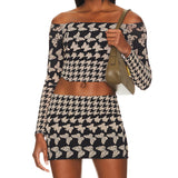 Women Co-Ord Set Spring Butterfly Printed Sexy Package Hip Miniskirt Suit