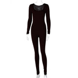 Women Jumpsuit Spring and Autumn Long Sleeve Slim Fit Hip Raise Jumpsuit