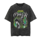 Cotton Washed Summer Vintage Printed T-Shirt Hip Hop Rap Men's and Women's Short Sleeves