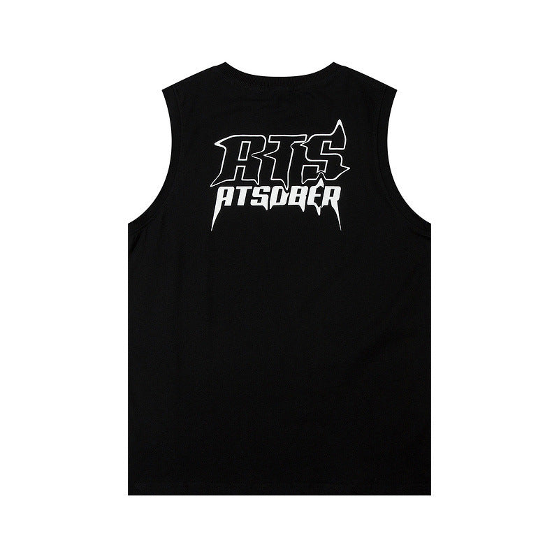 Men Vest Sleeveless T-shirt Men's and Women's Oversize Hip Hop Sports Vest