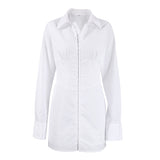 Women Dress Shirt Dress Women's Autumn and Winter Tight Long Sleeve Dress
