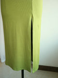 Robe Bridgerton Square Collar Knitted Sheath Slim Fit Slit Dress