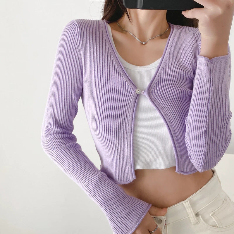 Women Sweater Knitwear Cardigan Women Spring Short Slim Fit Sweater