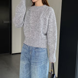 Women Winter Knitted Sweater Thick Sweater Fall/Winter Loose-Fitting Long Sleeve Sweater 6t3539
