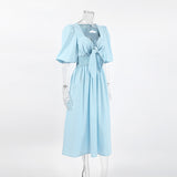 Women Dress Light Blue Dress Loose Casual Dress